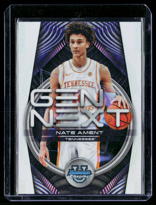 2025 Topps Bowman Chrome University Gen Next Refractor Nate Ament GN-10 Tennessee - front