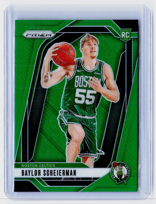 2024-25 Panini Prizm Green Baylor Scheierman Rookie Card #236 Boston Celtics - front