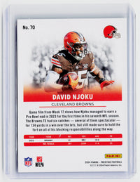 2024 Panini Prestige Xtra Points Blue David Njoku #70 /599 - back