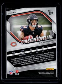 2025 Panini Prizm Football Colston Loveland RC #319 Chicago Bears - back