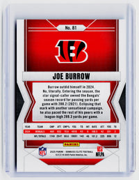 2025 Panini Donruss Elite Football Joe Burrow #81 /499 - back