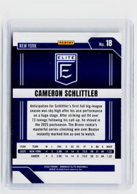 2026 Panini Donruss Elite Baseball Cameron Schlittler #18 New York Yankees Rookie - back
