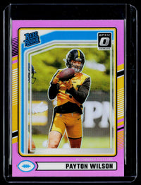 2024 Panini Donruss Football Optic Rated Rookies Preview Pink Payton Wilson #342 - front