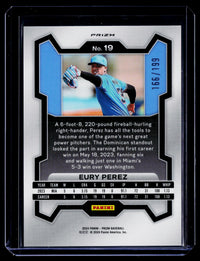 2024 Panini Prizm Baseball Eury Perez Blue Prizm #19 199/199 - back