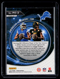 2023 Panini Prizm Football Portals Green Prizm Hendon Hooker RC #PO-2 - back