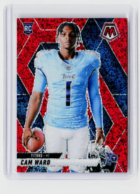 2025 Panini Mosaic Football Cam Ward Red Sparkle - front
