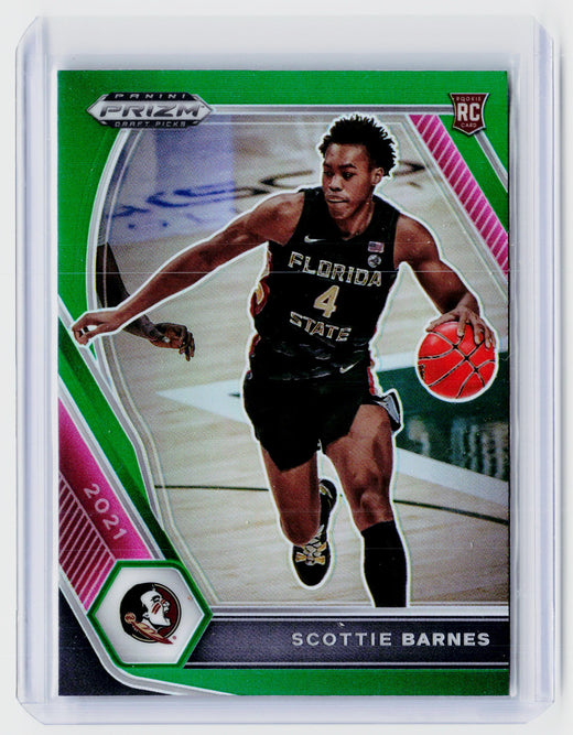 2021 Panini Prizm Draft Picks Green Prizm Scottie Barnes #6 RC - front