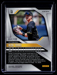 2025 Panini Prizm Baseball Nick Yorke White Prizm RC #53 /499 - back