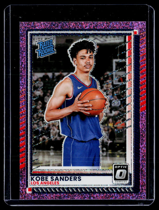 2025 Panini Donruss Optic Kobe Sanders #36 Rated Rookie Pink Glitter /275 - front