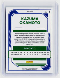 2026 Panini Donruss Optic Rated Rookie Kazuma Okamoto #18 Toronto - back