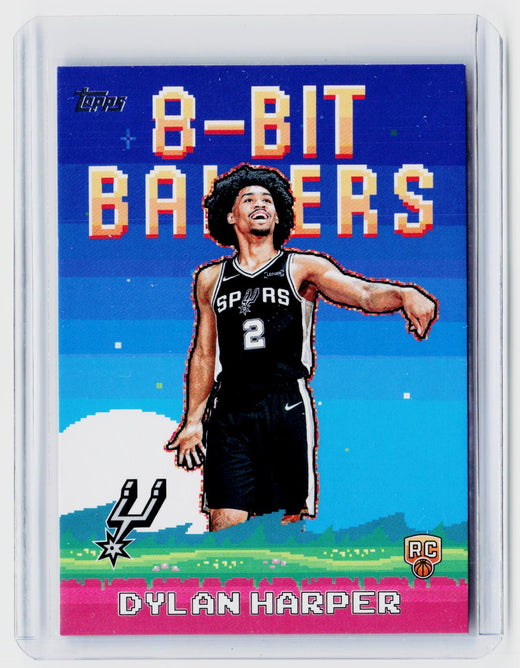 2025 Topps 8-Bit Basketball Dylan Harper Rookie Card #8B-32 San Antonio Spurs - front