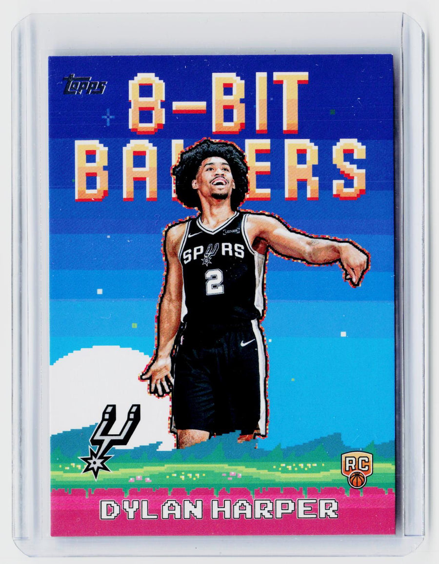 2025 Topps 8-Bit Basketball Dylan Harper Rookie Card #8B-32 San Antonio Spurs - front