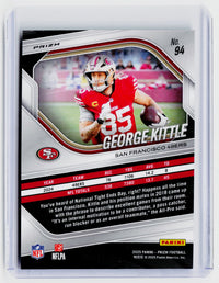 2025 Panini Prizm Football George Kittle Green Prizm #94 San Francisco 49ers - back