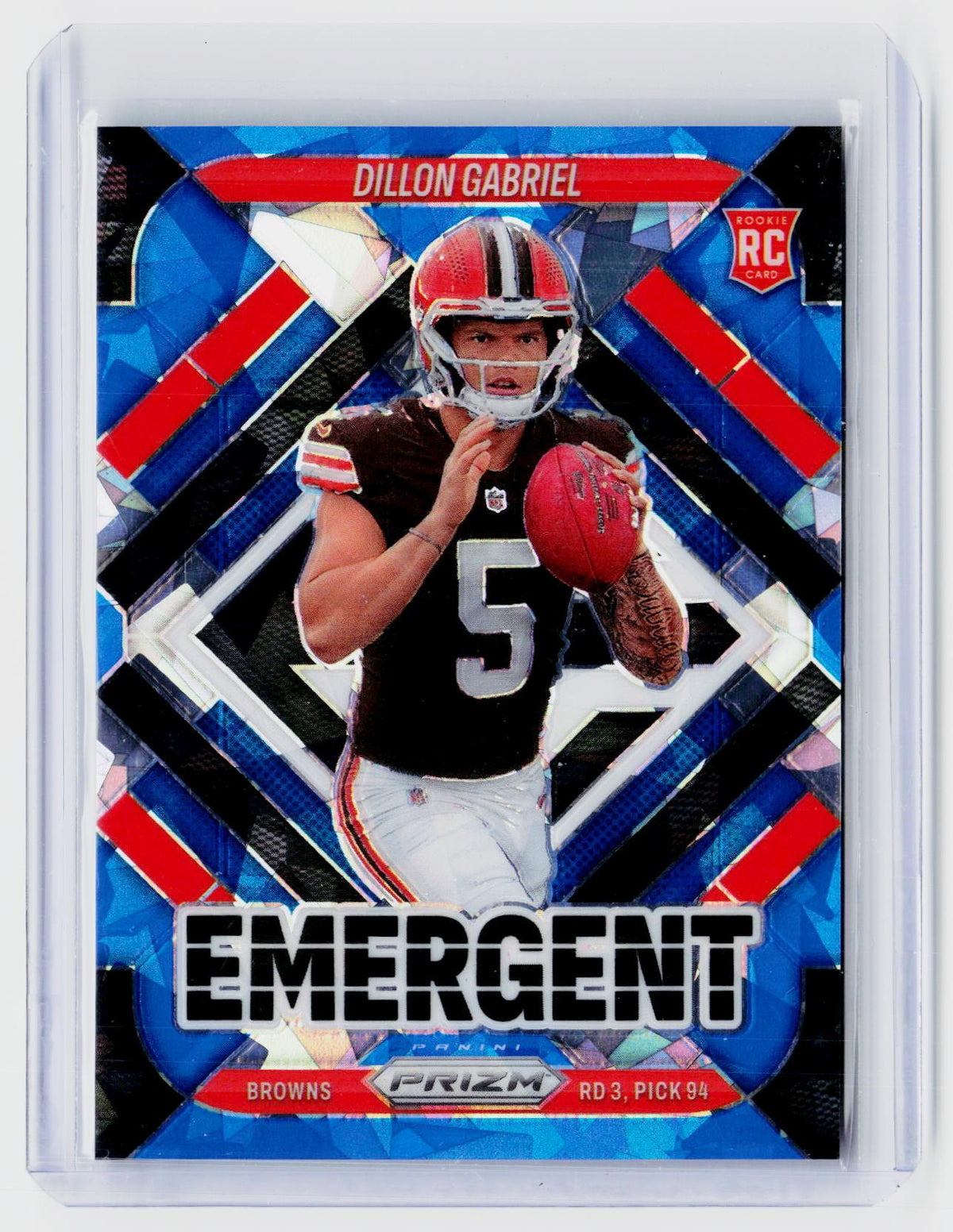 2025 Panini Prizm Football Dillon Gabriel Emergency Blue Prizm Rookie #18 /99 - front