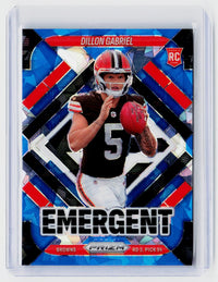 2025 Panini Prizm Football Dillon Gabriel Emergency Blue Prizm Rookie #18 /99 - front