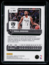 2022-23 Panini Donruss Optic Basketball Mikal Bridges #108 Brooklyn Nets - back