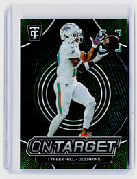 2024 Panini Totally Certified On Target Tyreek Hill #9 Mirror Neon Green /299 - front