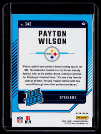 2024 Panini Donruss Football Optic Rated Rookies Preview Pink Payton Wilson #342 - back