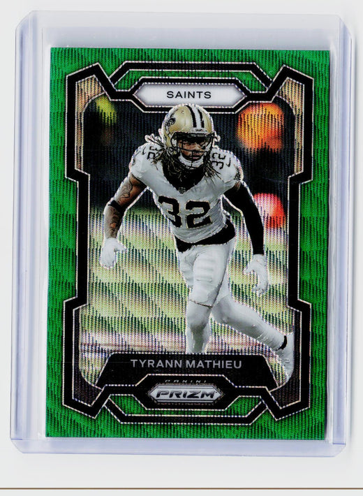 2023 Panini Prizm Football Tyrann Mathieu #218 Green Pulsar Prizm New Orleans Saints - front