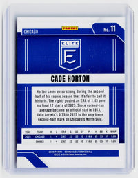 2026 Panini Donruss Elite Baseball Cade Horton Rookie Card #11 Chicago Cubs - back