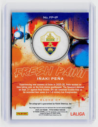 2025-26 Panini Pitch Kings Fresh Paint Autograph Iñaki Peña Elche CF FP-IP - back