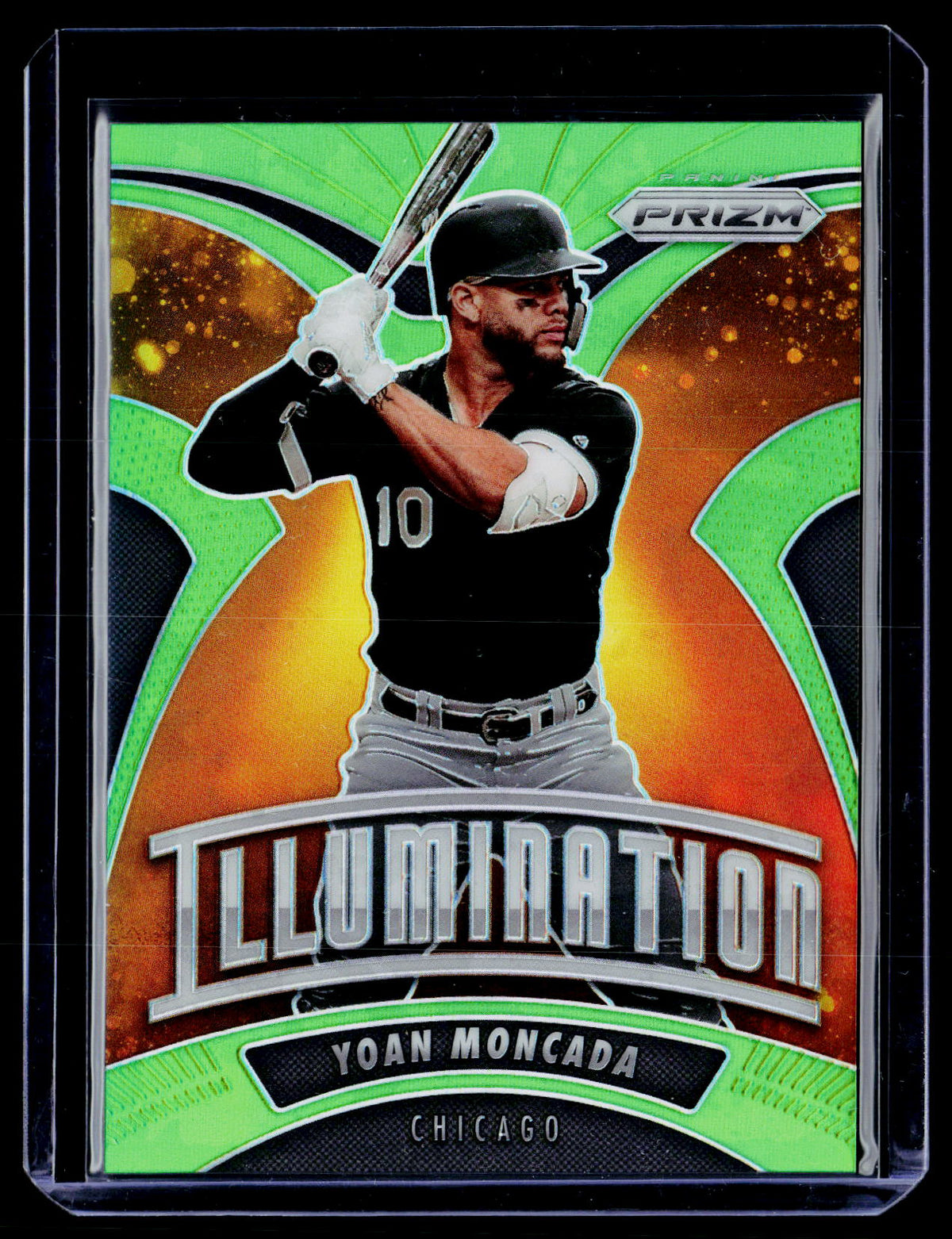 2020 Panini Prizm Baseball Illumination Yoan Moncada Lime Green Prizms #I-8 /125 - front