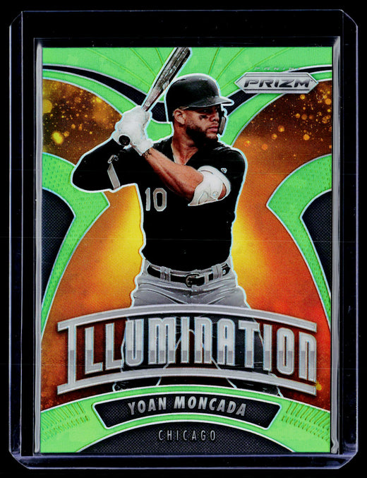 2020 Panini Prizm Baseball Illumination Yoan Moncada Lime Green Prizms #I-8 /125 - front