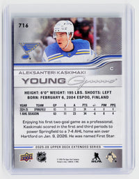 2025-26 Upper Deck Extended Series Young Guns #716 Aleksanteri Kaskimaki RC - back