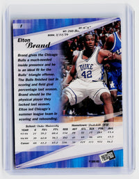 1999 Press Pass Basketball Elton Brand #1 Chicago Bulls Rookie Card - back