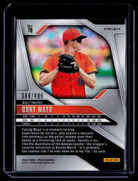 2025 Panini Prizm Baseball Coby Mayo Red Prizm Rookie #70 #388/499 - back