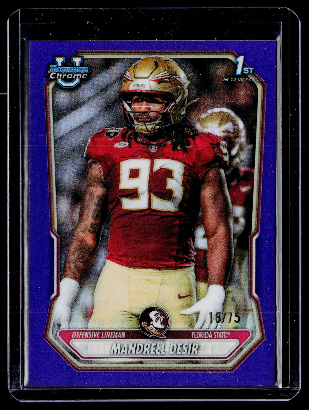 2026 Topps Bowman Chrome Mandrell Desir Rookie Purple Refractor #BCP-46 /75 - front