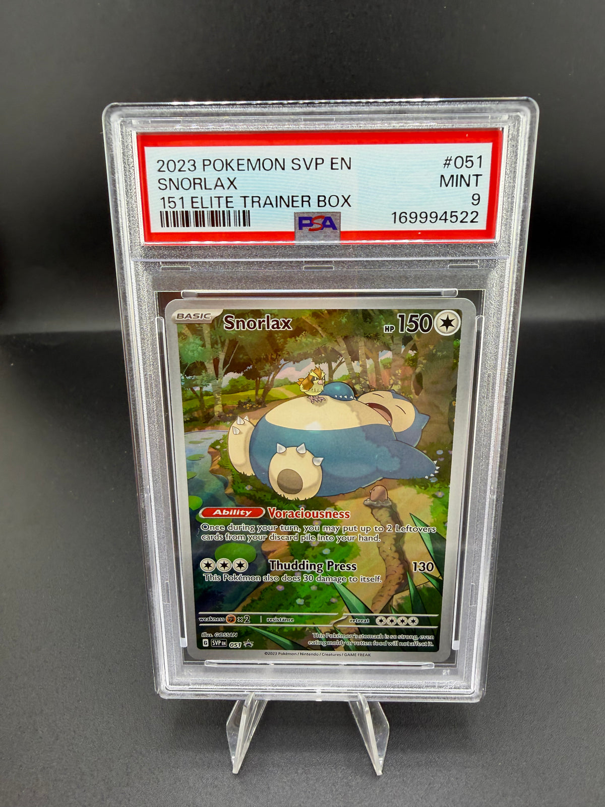 2023 Pokémon 151 Elite Trainer Box Promo Snorlax SVP EN 051 PSA 9 - front