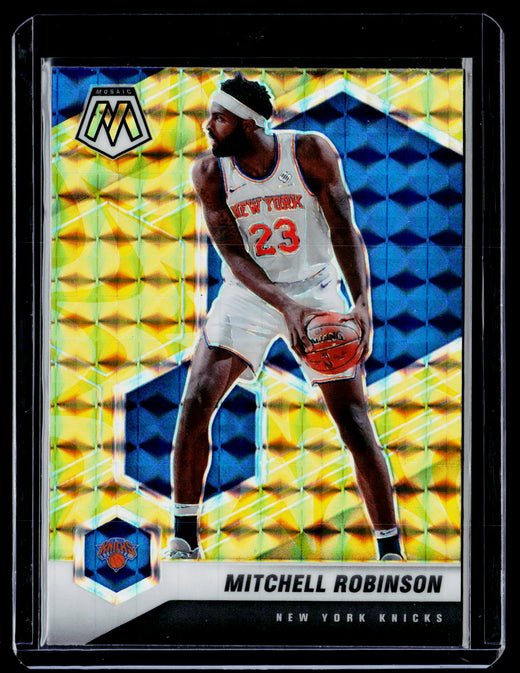 2020-21 Panini Mosaic Basketball Mitchell Robinson Mosaic Gold Wave #178 - front