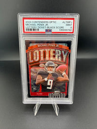 2024 Panini Contenders Optic Lottery Ticket Black Scope Michael Penix Jr. RC /25 PSA 9 - front