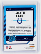 2024 Panini Donruss Optic Rated Rookie Laiatu Latu Red #311 Indianapolis Colts - back