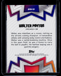 2024 Topps Finest Dynamos Walter Payton Sky Blue Refractor DYN-19 /150 - back