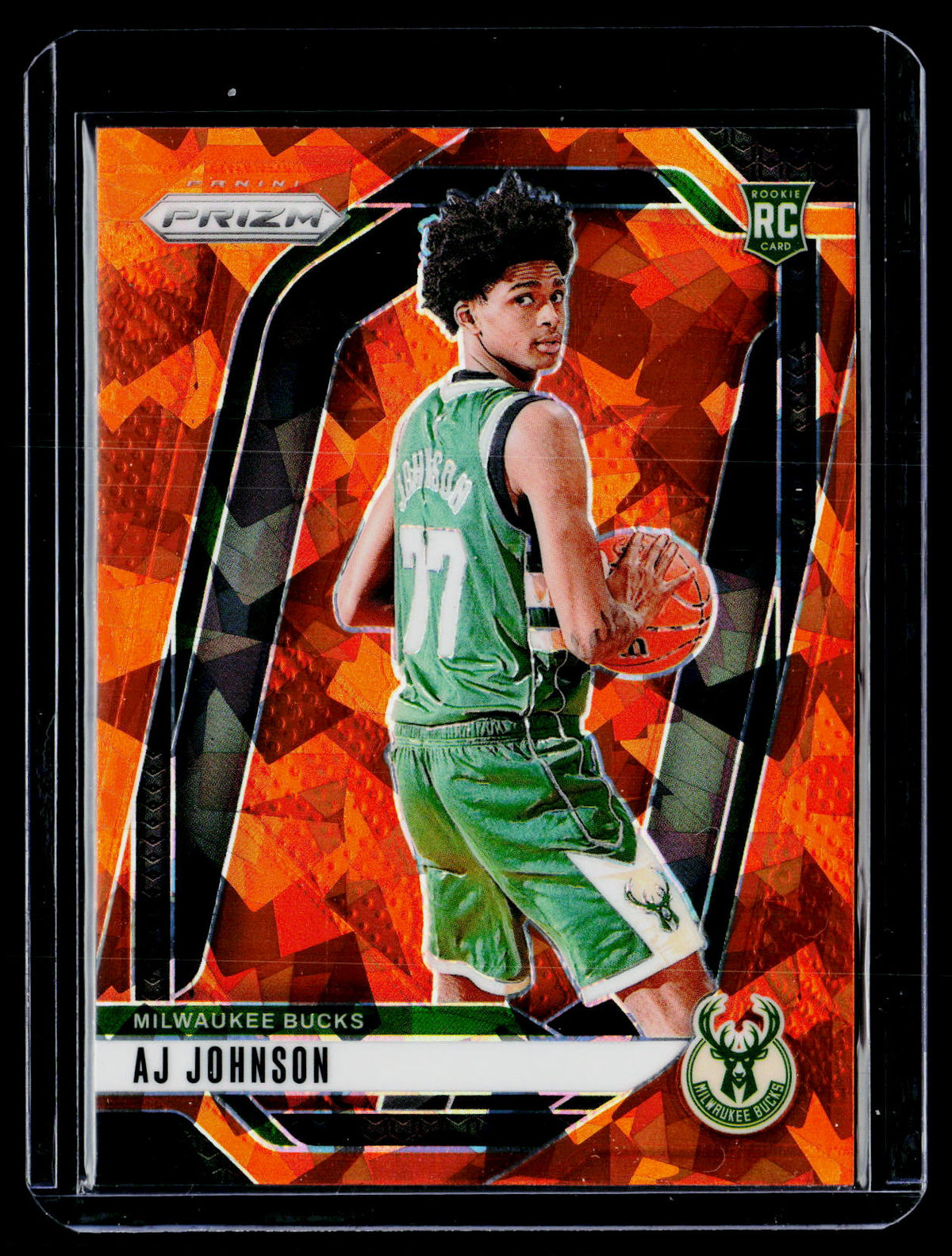 2024-25 Panini Prizm Basketball AJ Johnson Prizms Orange Ice Rookie Card #251 - front