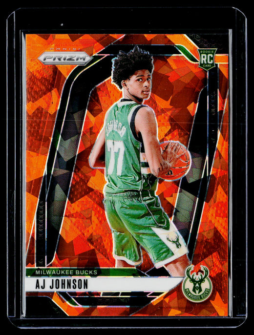 2024-25 Panini Prizm Basketball AJ Johnson Prizms Orange Ice Rookie Card #251 - front