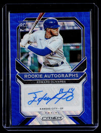 2021 Panini Prizm Baseball Rookie Autographs Blue Prizm Edward Olivares #RA-EO - front