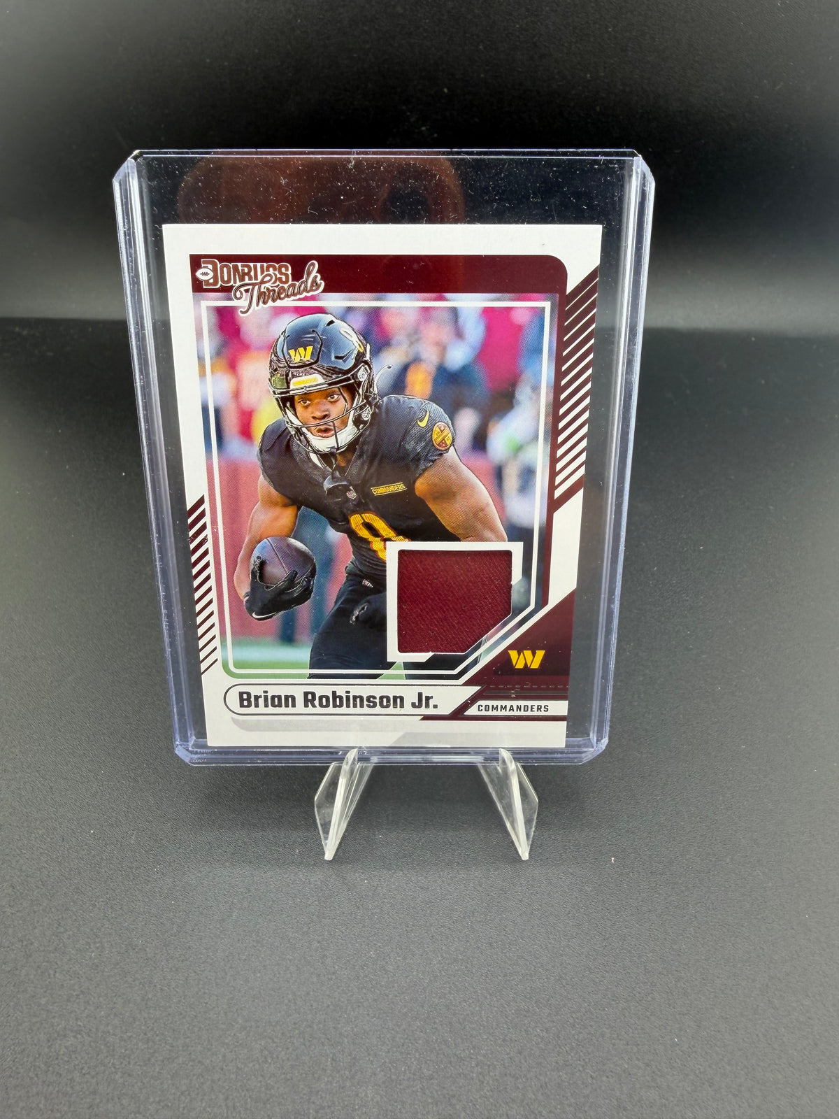 2024 Panini Donruss Threads Brian Robinson Jr. Washington Commanders Memorabilia Card DTH-BRJ - front