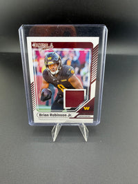 2024 Panini Donruss Threads Brian Robinson Jr. Washington Commanders Memorabilia Card DTH-BRJ - front