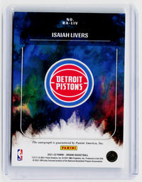 2021-22 Panini Origins Isaiah Livers Rookie Autographs RA-LIV RC Auto - back