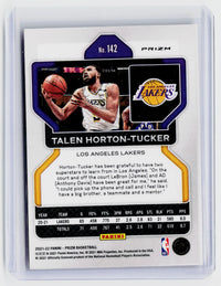 2021-22 Panini Prizm Talen Horton-Tucker Red Ice Prizm #142 Los Angeles Lakers - back
