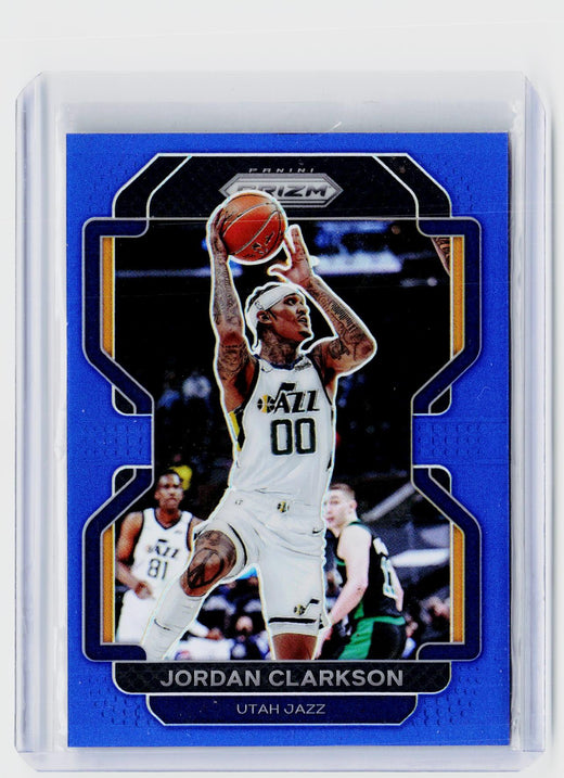 2021-22 Panini Prizm Jordan Clarkson Blue Prizm /199 #127 Utah Jazz - front