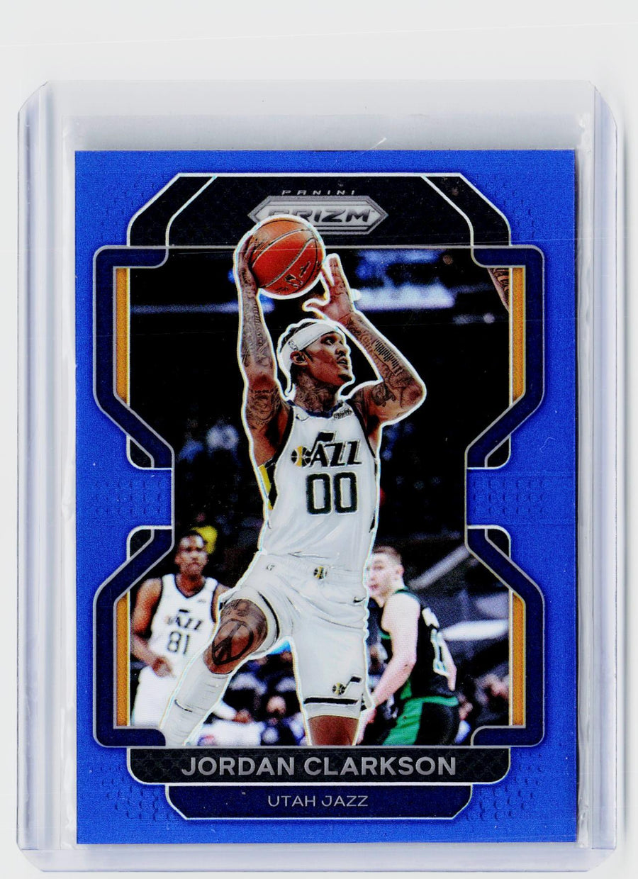 2021-22 Panini Prizm Jordan Clarkson Blue Prizm /199 #127 Utah Jazz - front