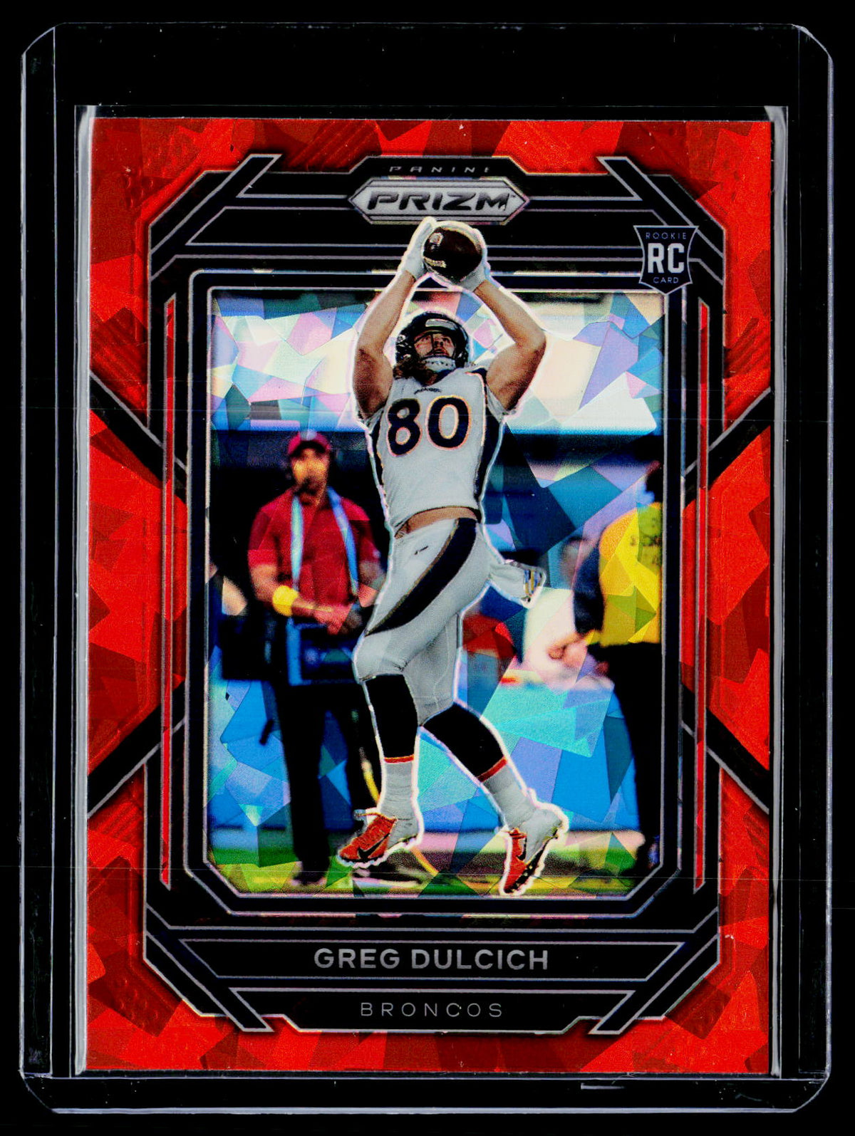 2022 Panini Prizm Football Greg Dulcich RC Red Prizm #360 - front