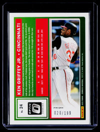 2025 Panini Donruss Optic Ken Griffey Jr. Orange Holo #24 /199 - back