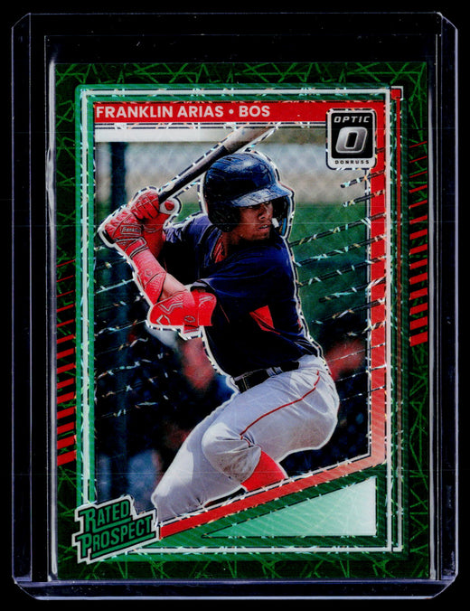 2025 Panini Donruss Rated Prospect Franklin Arias #175 Optic Green Velocity /149 - front