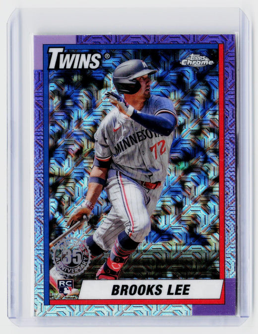 2025 Topps Chrome 1990 Topps Baseball Brooks Lee RC #T90C-49 Minnesota Twins - front