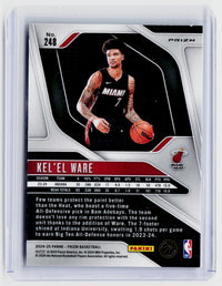 2024-25 Panini Prizm Kel'el Ware #248 Miami Heat Rookie Card - back